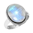 thumbnail image 1 of 925 Silver Ring For Women White Natural Rainbow Moonstone Stone Silver Ring Size 13 June Birthstone Hand Made Silver Ring Size 13 Gift For Wife On Thanksgiving 925 Silver Jewelry With Gemstone, 1 of 6