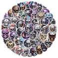 thumbnail image 2 of Paquete de pegatinas de vinilo estilo gótico, calavera y terror, 50 unidades, 2 of 2