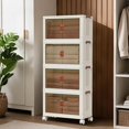 thumbnail image 3 of 4-Tier Stackable 72QT Plastic Storage Bins - Foldable Storage Containers with Wheels & Double Doors for Home, Office, Dorm, 3 of 8