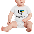 thumbnail image 2 of I Heart My Bahamian Daddy Bahamas Love Flag Baby One-Pieces (White, 12-18 Months), 2 of 5