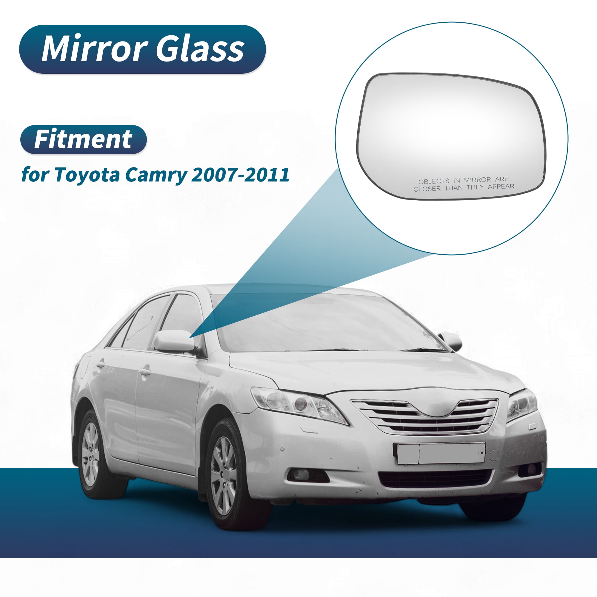 Unique Bargains Clear Lens Mirror Glass for Toyota Camry 2007-2011 Right Side
