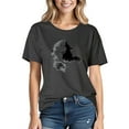 thumbnail image 2 of Drses‌‌ ‌‌‌‌‌‌‌‌‌‌‌‌‌‌‌‌‌‌‌‌Women's Halloween Witch Cat Graphic T-Shirt - Short Sleeve Crew Neck Funny Casual Tee, 2 of 3