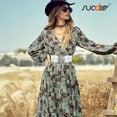 thumbnail image 3 of SUOSDEY Women Wide Elastic Belt Western Buckle Strecth Waist Belt for Dress, 3 of 8