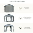 thumbnail image 4 of Outsunny Gazebo Extérieur Rond de 12 Pieds avec Moustiquaires et Rideaux, Gris Foncé, 4 of 10