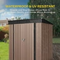 thumbnail image 5 of 6' x 4' Outdoor Storage Shed - Anti-Corrosion Metal, Double Lockable Doors, Waterproof UV-Proof, Outdoor Storage for Backyard/Patio/Lawn, Brown, 5 of 7