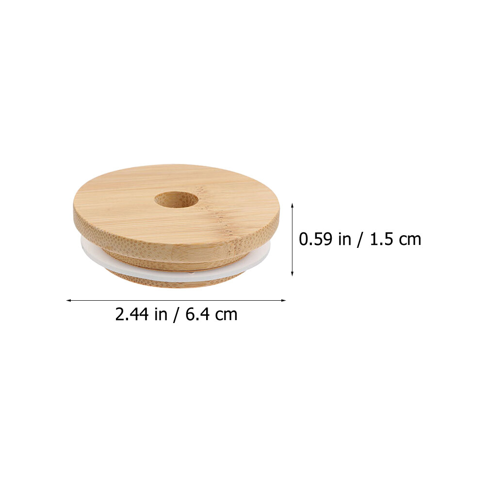 4Pcs Wooden Mason Bottle Lids Tea Cup Lids Practical Round Glass Jar