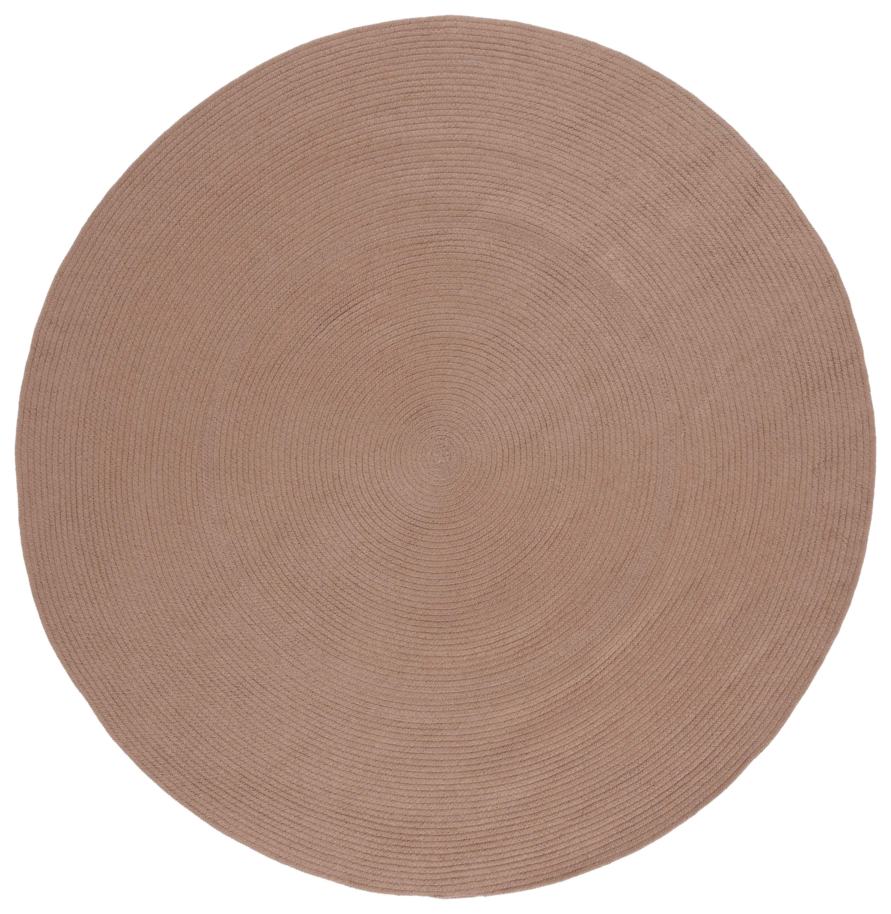 SAFAVIEH Braided Kader Solid Reversible Area Rug, Brown, 5' x 5' Round
