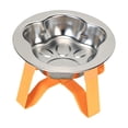 thumbnail image 4 of Comedero elevado para gatos, de acero inoxidable, práctico y fácil de limpiar, moderno, con soporte elevado para gatos, perros pequeños y gatitos. Naranja, 4 of 8