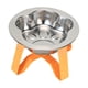 thumbnail image 4 of Comedero elevado para gatos con plato de alimentación de acero inoxidable desmontable y soporte antideslizante Naranja, 4 of 9