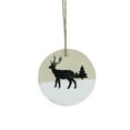 thumbnail image 2 of Northlight Winter Deer with Pine Trees on Wooden Disc Christmas Ornament - 3.75" - Beige, 2 of 4