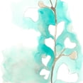 thumbnail image 3 of Vess, June Erica 20x20 Black Modern Framed Museum Art Print Titled - Teal and Ochre Ginko III, 3 of 5