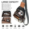 thumbnail image 6 of 7L Sling Bag for Women & Men, Leather Anti-Theft Crossbody Backpack, Small Daypack Fanny Pack for Travel, Hiking, and Work, 6 of 9