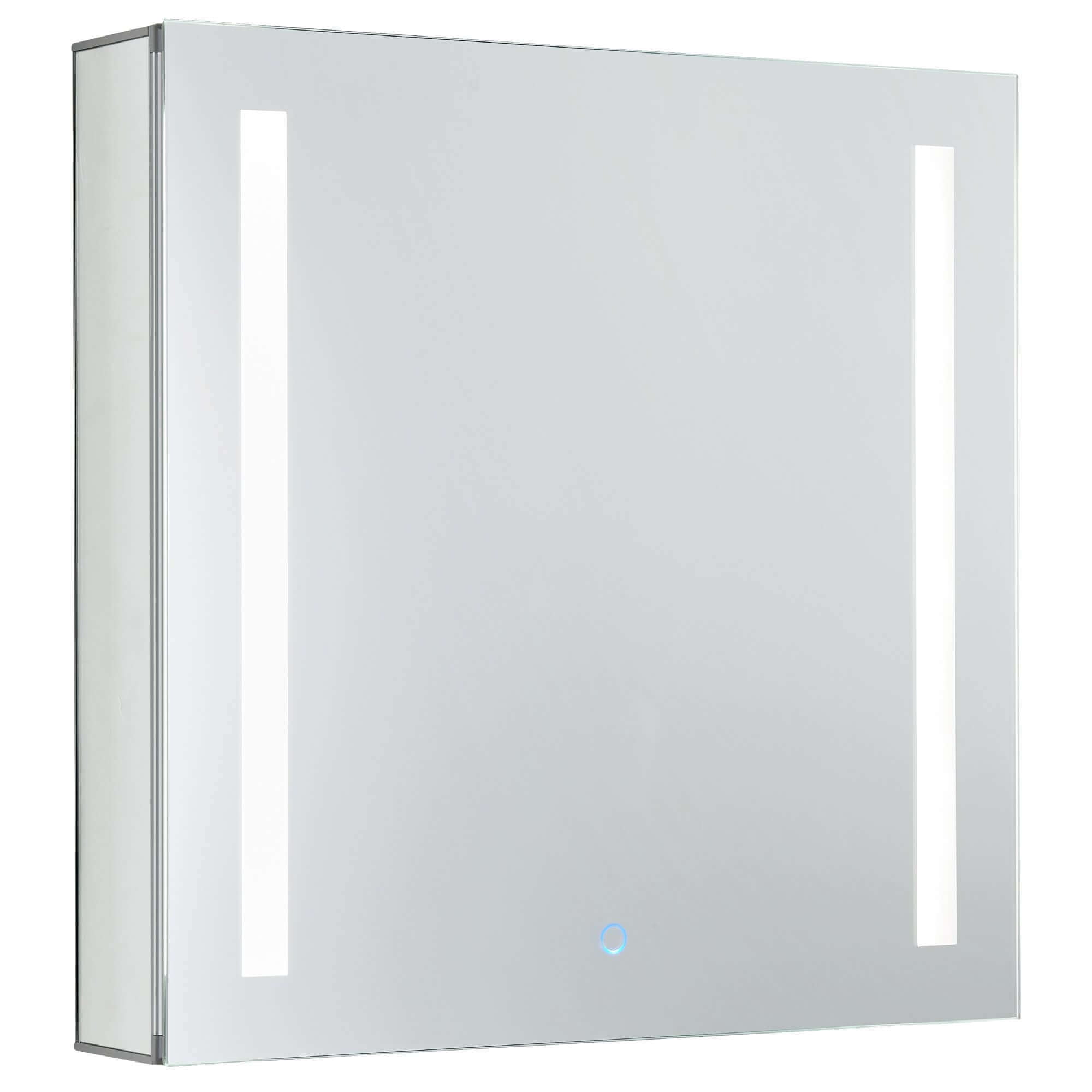 Bathroom Medicine Cabinet, Aluminum, Recessed/Surface Mount, 24" x 24