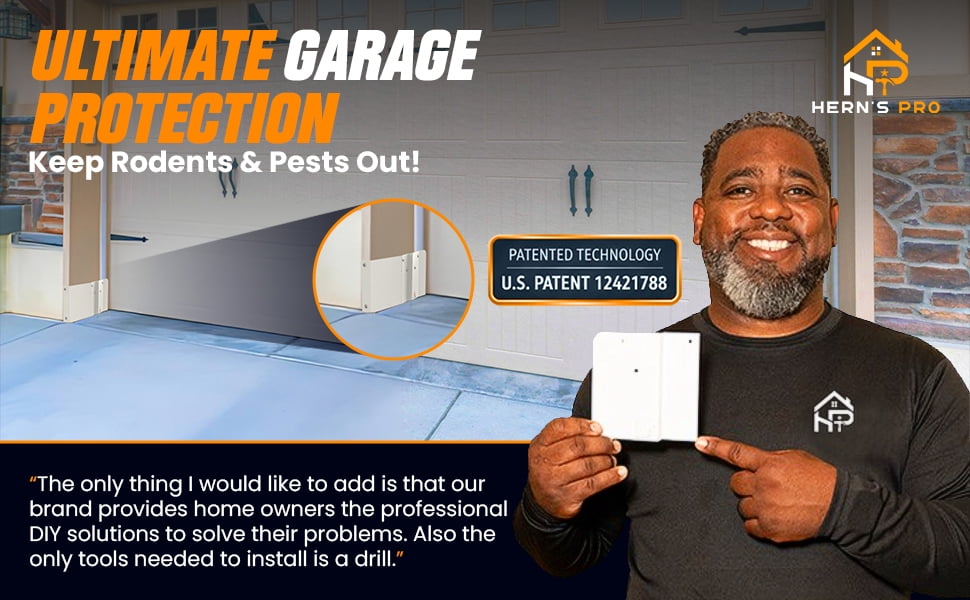 Hern's Pro Heavy-Duty Aluminum Garage Corner Pest Shield - Field-Tested Rodent Exclusion Armor (Matte White) Made In USA