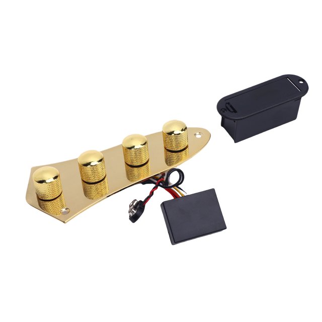 Prewired Guitar Control Plate with Metal Knobs 3 Stage Preamplifier Bass Guitar Control Board Assembly Replacement