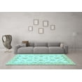 thumbnail image 3 of Ahgly Company Indoor Round Oriental Light Blue Traditional Area Rugs, 4' Round, 3 of 4