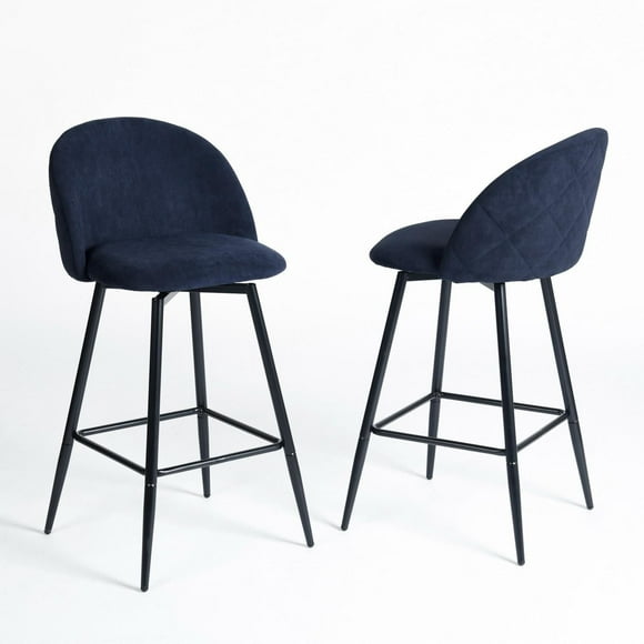 Homycasa Ensemble contemporain de 2 tabourets de bar à hauteur de comptoir, pieds en chêne