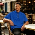 thumbnail image 6 of Golf Shirts for Men Half Zipper Relaxed Fit Drop Shoulder Summer Tee Classic Breathable Comfortable Style Solid Top, 3XL, 6 of 7