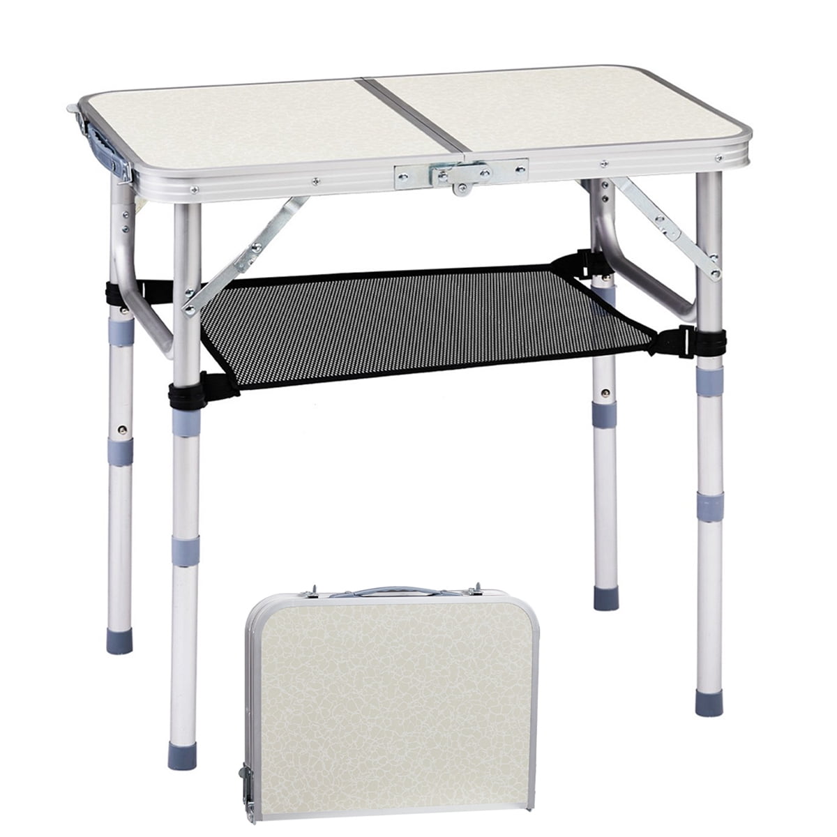 Camco, Folding Aluminum Large Side Table, 51891, Supports up to
