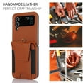 thumbnail image 7 of Crossbody Case for Samsung Galaxy Z Flip 3, Wallet Cover with Credit Card Slot, PU Leather Detachable Lanyard Strap Purse Shock Resistant Folding Case for Samsung Galaxy Z Flip 3, Brown, 7 of 7