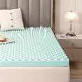 thumbnail image 2 of King Memory Foam Mattress Topper, Egg Crate Gel Infused Cooling Pad for Comfortable Sleep, Breathable Polyurethane, Easy Clean, 2 of 6