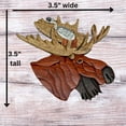 thumbnail image 3 of Moose Ornament Two-Tone Wood Intarsia Design Moose Head Christmas, in Gift Box, 3 of 5