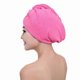 thumbnail image 2 of Toalla de baño de terciopelo coral blanco para cabello seco, turbante de microfibra de secado rápido, gorro para el cabello súper absorbente para mujer con botón grueso., 2 of 5