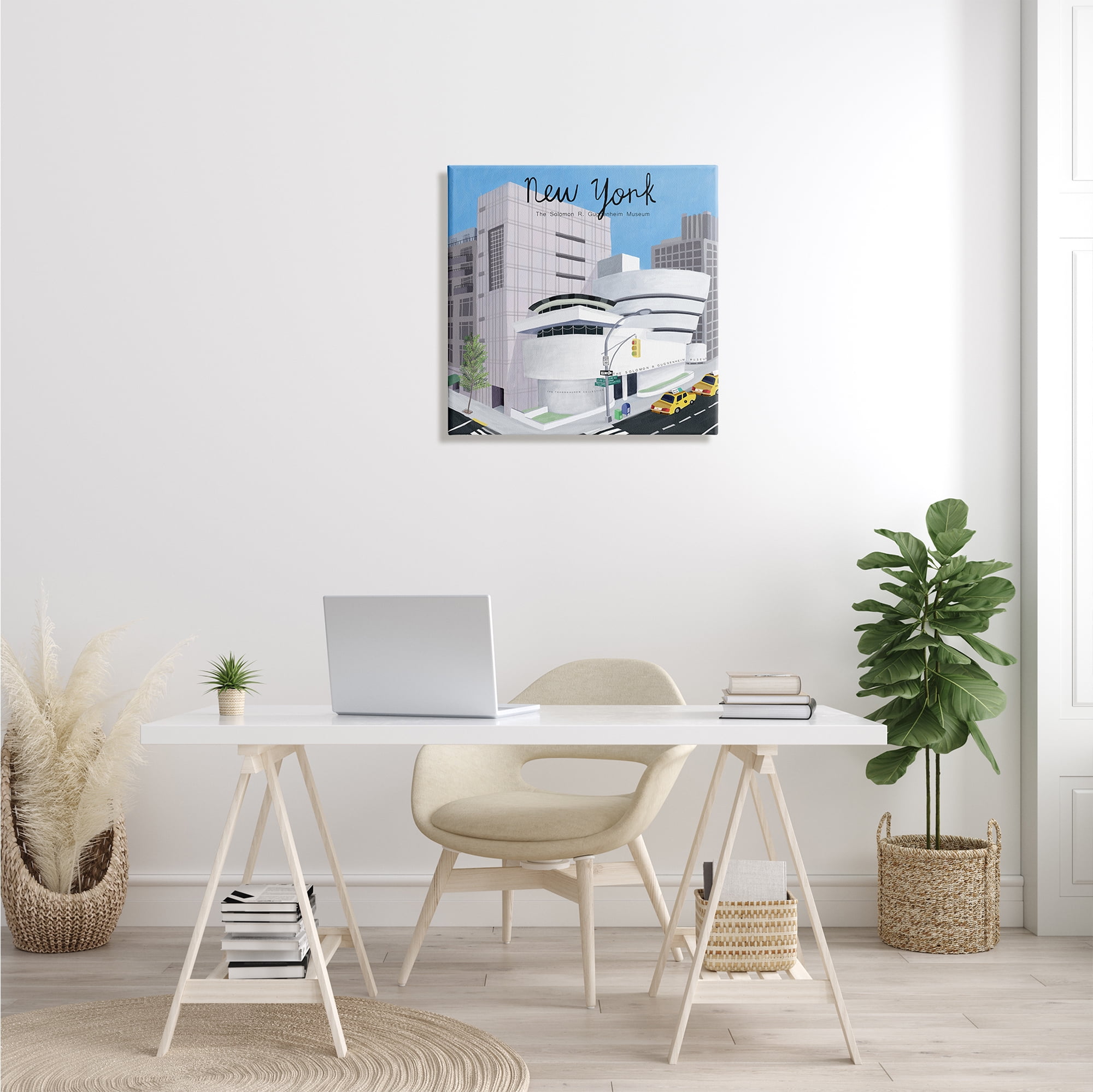 Stupell Industries New York Famous Museum Landmark Modern Architecture Graphic Art Gallery-Wrapped Canvas Print Wall Art, 24x24, by Carla Daly