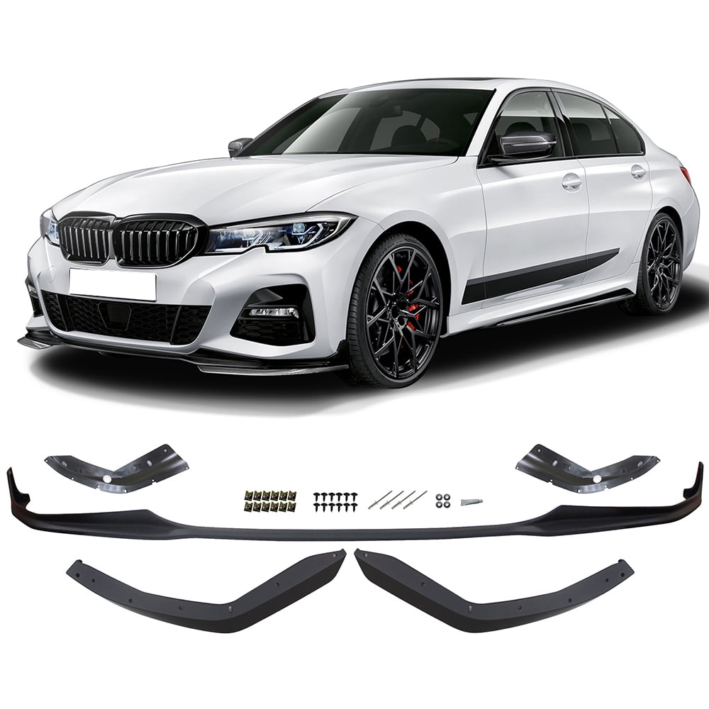 Ikon Motorsports Compatible with 19-22 BMW G20 3 Series M Performance M Sport Front Bumper Lip Splitters 5PC