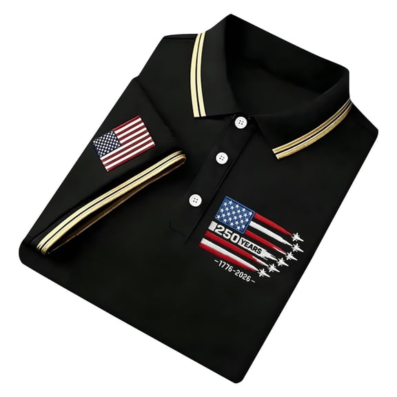 WERYOUNG Short Sleeve Patriotic Shirts Red White Blue Graphic Collared Shirt USA Fourth Of July Celebration Button Down Shirts Comfortable Top L