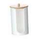 thumbnail image 5 of Dispensador de tazas para baño, soporte para almohadilla de hisopo, organizador de almacenamiento para el baño reutilizable multifuncional, estante de Blanco Con Tapa De Madera, 5 of 9