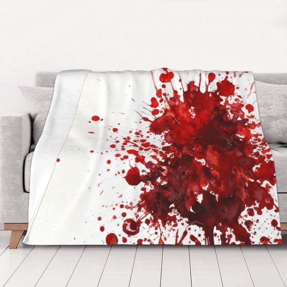 Blood-Splatter-Pattern Warm Cozy Plush Throw Blanket for Couch Bed Sofa 60"x50"