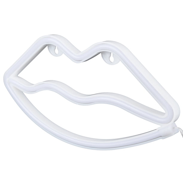 Letreros de neón ligeros luz de neón LED lámpara de letrero en forma de labio hogar bar recreación fiesta decoración de cumpleaños regalos blanco cálido ANGGREK Otros