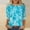 Sky Blue, variant on BLTIBY Womens 3/4 Sleeve Shirts Fall Spring Printed Round Neck Top Fashion Comfortable Loose Pullover Blouse Blue M