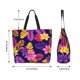 thumbnail image 5 of Balery Purple Flower Bolsa Tote Estilo Estético con Cremalleras, Bolsa de Hombro, Bolsa de Compras Grande y Plegable, 5 of 8