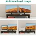 thumbnail image 6 of Dual Monitor Stand Riser, 39Inch Large Monitor Stands for 2 Monitors, Computer Monitor Stand, Wooden Desktop Oraganizer Shelf for Office Desk Computer,Laptop,TV, 6 of 14