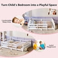 thumbnail image 6 of Harper & Bright Designs Full Montessori Floor Bed with Safety Guardrails, Solid Wood Floor Bed with Fence for Girls and Boys Bedroom, White, 6 of 12