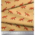 thumbnail image 3 of Soimoi Orange Silk Fabric Fox Animal Print Fabric by the Yard 42 Inch Wide, 3 of 3