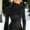 Black, variant on Women's Quarter Zip Pullover Polar Fleece Sweatshirts Long Sleeve Slim Fit High-Neck Jacket Warm Tops
