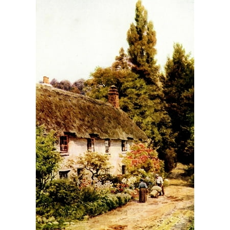 The Cottages & the Village Life of Rural England 1912 Cottage at Dunster Somerset Canvas Art - Alfred Quinton (18 x