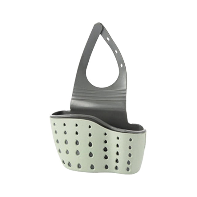 Kitchen Sink Rack Soap Sponge Drain Pipe Rack Sink Bag Sponge Rack Drain Pipe Hole Silicone Hanging Double Basket Drain Rack Storage Basket