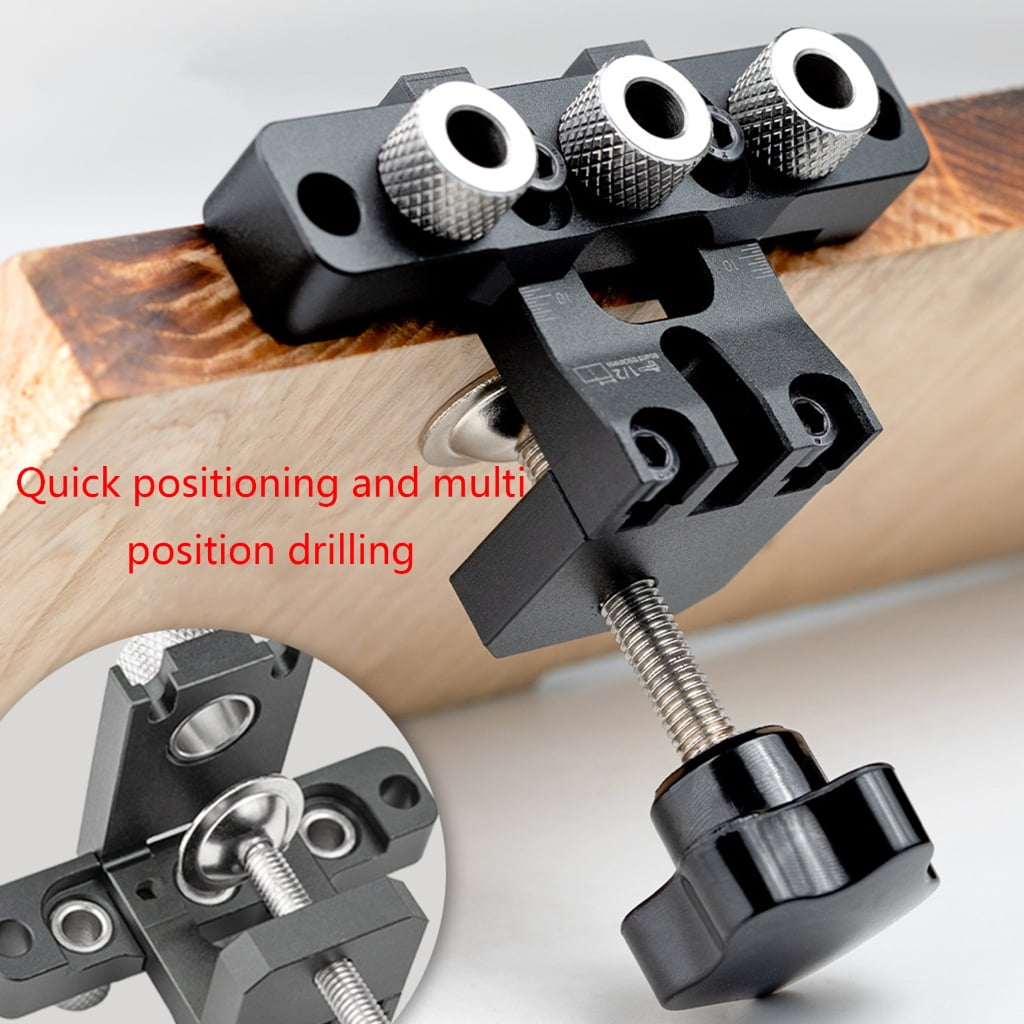 Woodworking Pocket Hole Jig 3 In 1 Adjustable Doweling Jig with 8/15mm Drill Bit Drilling Guide Locator Puncher DIY Tool