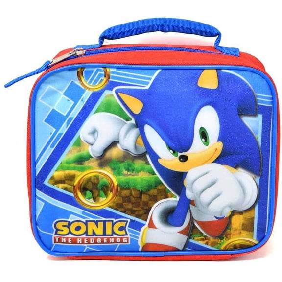 Sonic The Hedgehog Kids Lunch Box Sonic Character Insulated Lunch Bag Tote For Hot And Cold Food, Drinks, And Snacks 9" x 3" x 8"