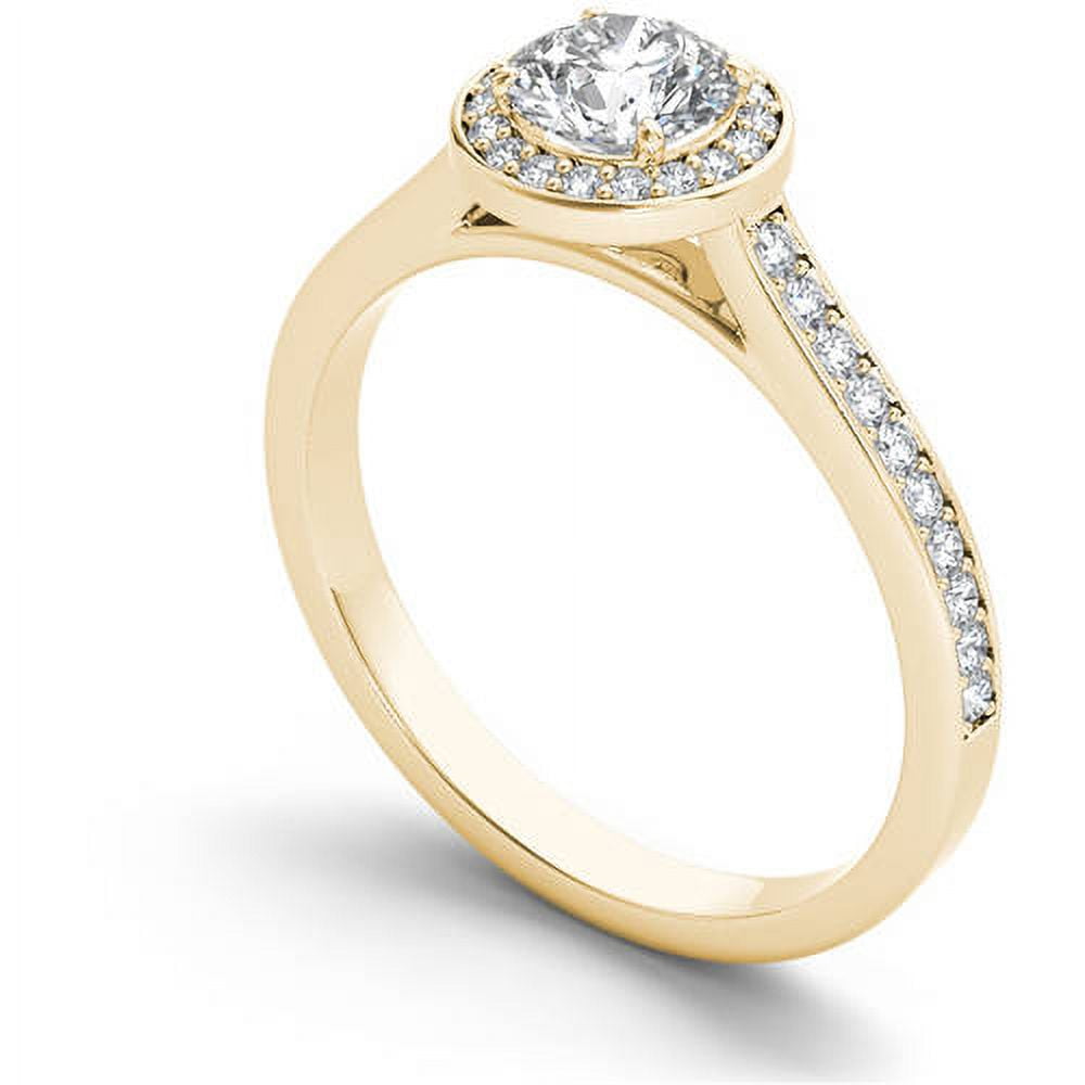 3/4 Carat T.W. Diamond Single Halo 14kt Yellow Gold Engagement Ring