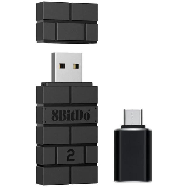 Adaptateur USB Sans Fil 8Bitdo 2 pour Switch/Switch2, Windows, Mac et Raspberry Pi, Compatible avec Xbox Series X/S, Xbox One, Switch Pro, Manette PS5 et Plus avec Adaptateur OTG