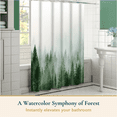 thumbnail image 4 of ComfiTime Shower Curtain with Hooks – Heavy-Duty Mold/Mildew-Resistant, Weighted-Hem Fabric Bathroom Curtain, Water-Repellent, Machine-Washable, Fade-Resistant, Misty Forest, Blue, 72 x 72, 4 of 11