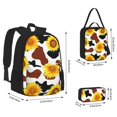 thumbnail image 2 of Fotbe Cow Print Sunflower Set Escolar 3 en 1 para Niños - Mochila Duradera con Lonchera Aislante y Estuche para Lápices - Mochila Escolar para Niños y Niñas, 2 of 7