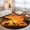 Orange, variant on Desert Sunset Washable Small Entryway Area Rugs 2'x3', Lion Elephant Tree Giraffe Boho Washable Throw Rug Non-Slip Sturdy Edge Binding Carpet for Front Door Floor Room Entry