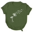 thumbnail image 3 of NAMTYQX Women's T-Shirts Trendy Print Cool Relaxed Fit Crew Neck Short Sleeve Plus Size Muster Stretch Casual Tops for Women Army Green Size XL, 3 of 5