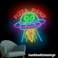 thumbnail image 5 of Handmadetneonsign UFO Pizza Neon Sign, Pizza Led light, Pizza Store Wall Art Decor, Pizza Food Decor 68344, 5 of 5
